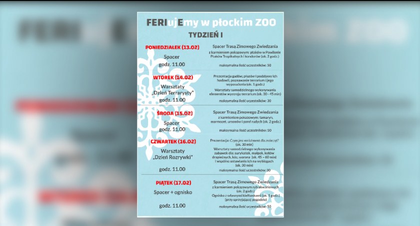 FERIujEmy w płockim ZOO!!! Sprawdźcie zimowe atrakcje w ogrodzie zoologicznym