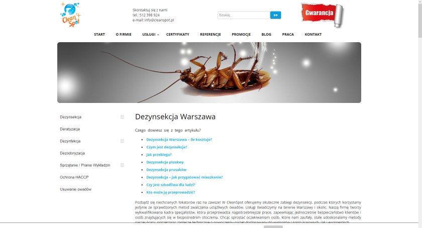Dezynsekcja Warszawa - co warto wiedzieć?