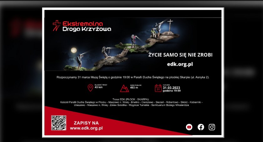 Ekstremalna Droga Krzyżowa w Płocku. Nocne Misterium Męki Pańskiej