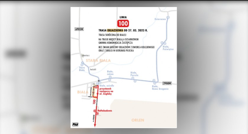 Objazdy autobusów w gminie Stara Biała