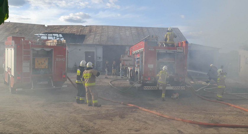 Pożar obory w Dziarnowie. 8 wozów strażackich w akcji [FOTO] 
