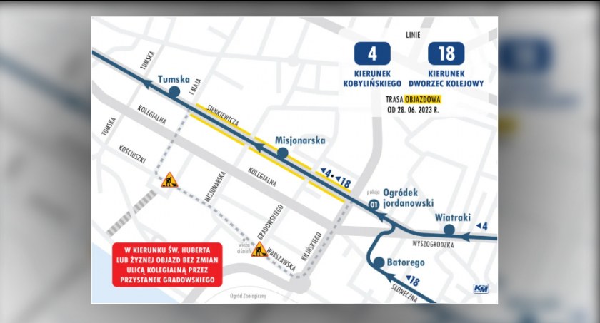Kolejne zmiany na trasach linii 4 i 18