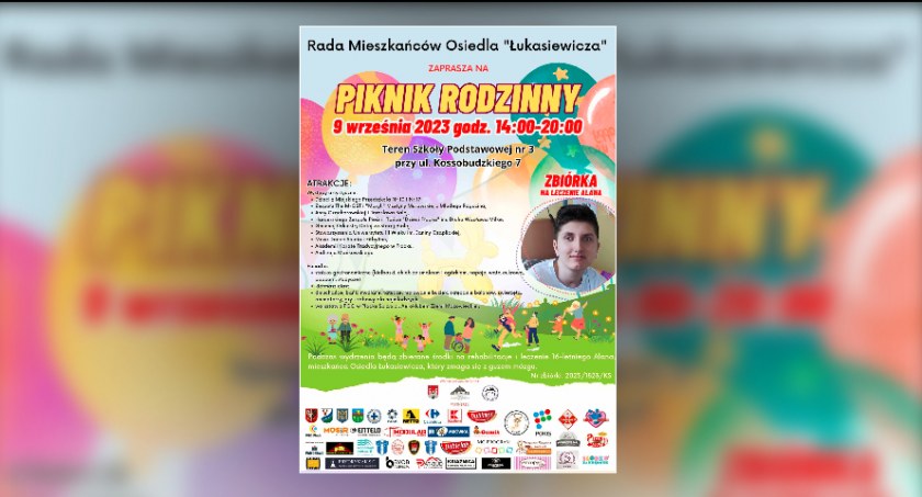 Wpadnij na piknik rodzinny na osiedlu Łukasiewicza i pomóż 16-letniemu Alanowi w jego walce o zdrowie i sprawność
