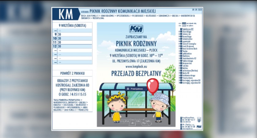 Piknik rodzinny Komunikacji Miejskiej Płock. Już w najbliższą sobotę