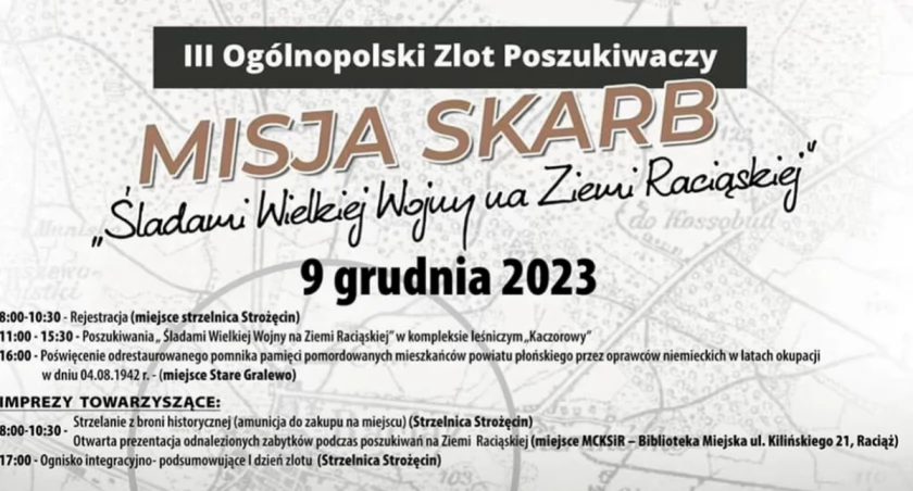 III Ogólnopolski Zlot Poszukiwaczy z Misją Skarb już 9 i 10 grudnia. Raciąż zaprasza na poszukiwanie skarbów