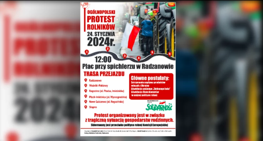 Strajk rolników w powiecie płockim. Gdzie mogą być utrudnienia?