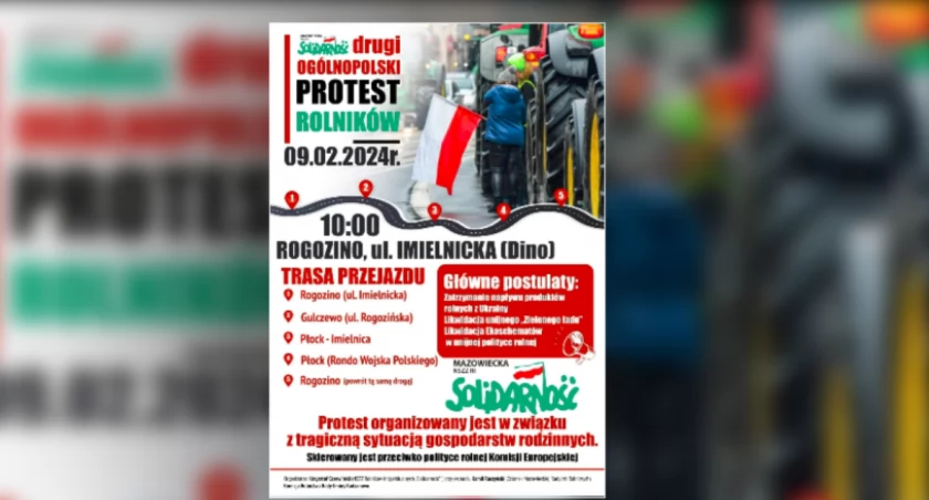 Rolnicy z powiatu płockiego zapowiedzieli kolejny strajk. Tym razem ruszą na rondo „dzwon”