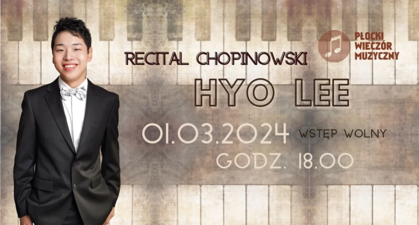Recital chopinowski w Płocku. Zagra koreański wirtuoz. Mazurki, ballady, etiudy, sonaty, walce, polonezy…