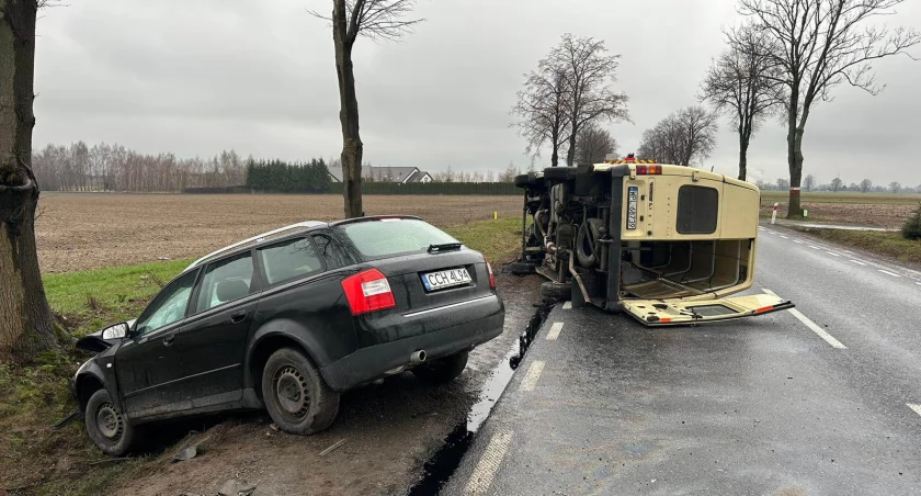 Do godz. 17.00 utrudnienia na DK-60 w Goślicach. Zderzenie trzech samochodów [ZDJĘCIA]