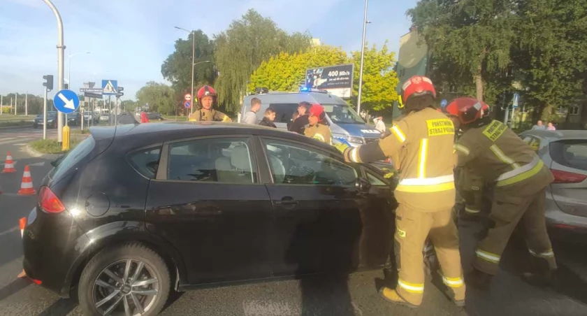 Kolizja na skrzyżowaniu ul. Gałczyńskiego - ul. Łukasiewicza w Płocku