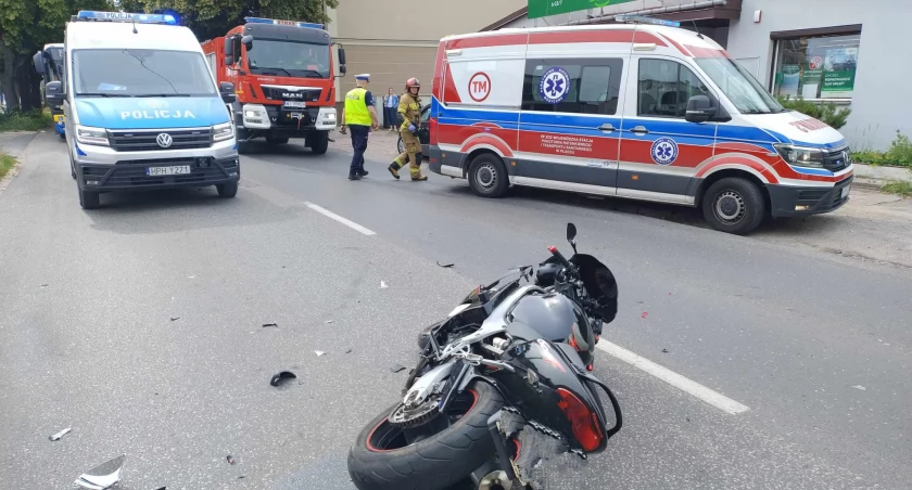 Płock. Wypadek na ulicy Wyszogrodzkiej. Motocyklista w szpitalu 