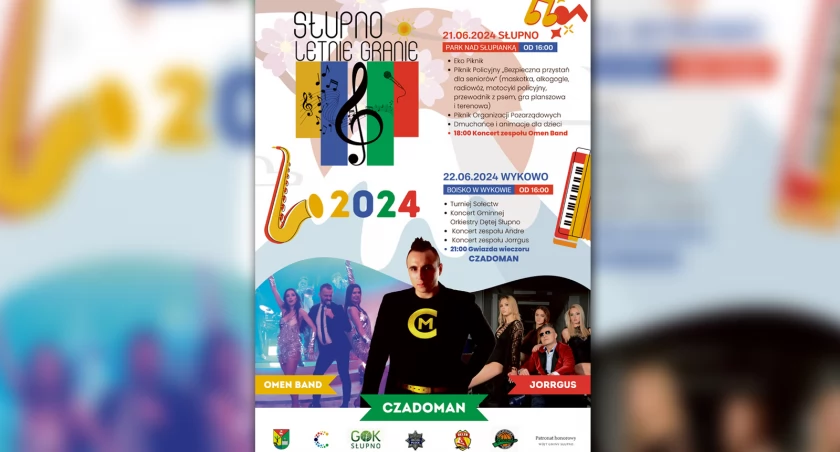 Koncerty, pikniki, warsztaty, strefa kibica... Gmina Słupno zaprasza na „Letnie Granie 2024”