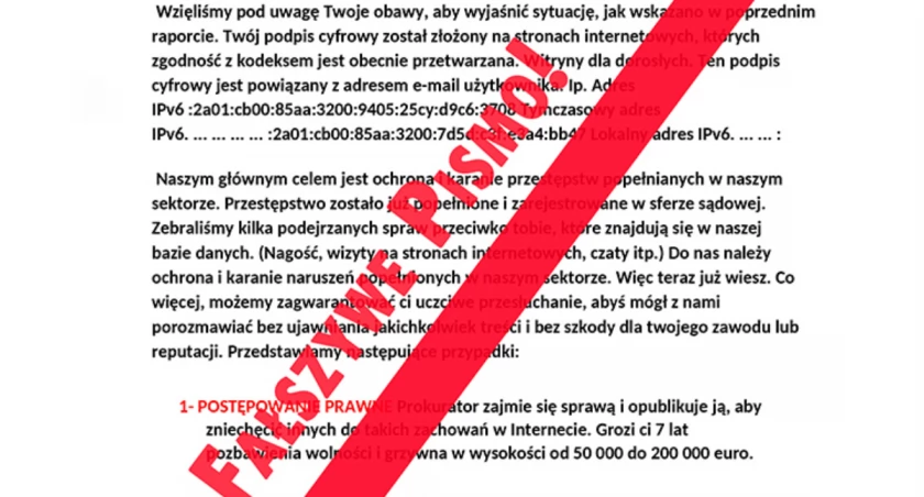 Oszuści podszywają się pod CBŚ, żądają wyjaśnień i opłat. Uwaga na fałszywe e-maile!