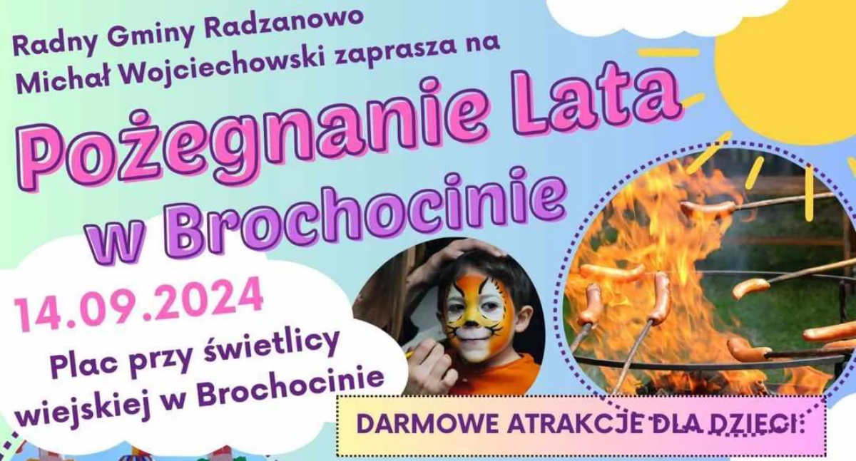 Będzie wspólne ognisko, atrakcje dla dzieci i koncerty... Mieszkańcy Brochocina pożegnają lato! 