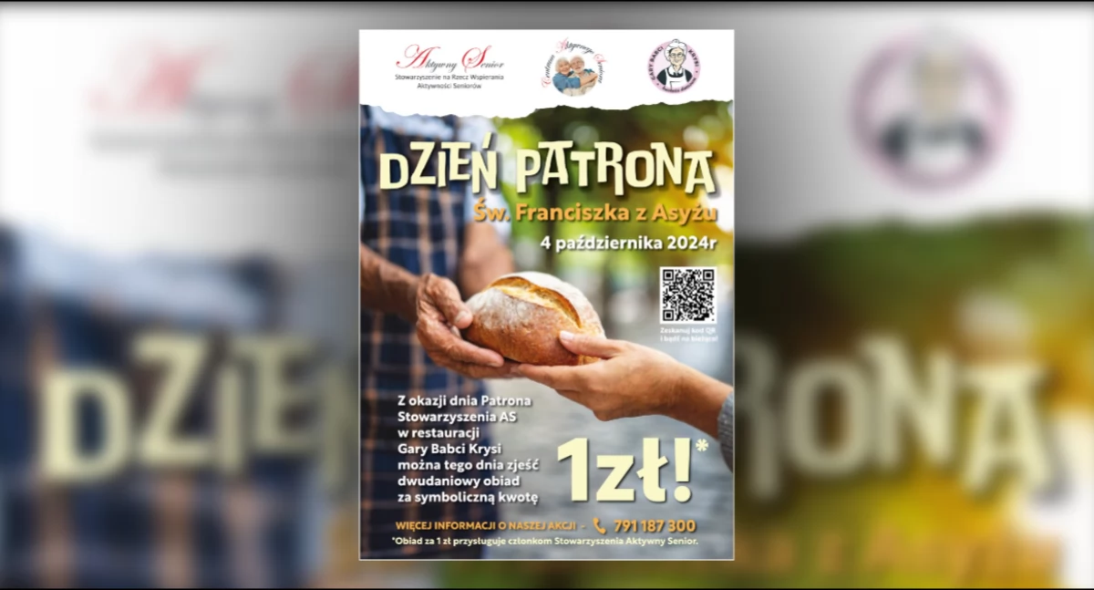 Stowarzyszenie AS świętuje Dzień Patrona. Serwuje obiady za złotówkę