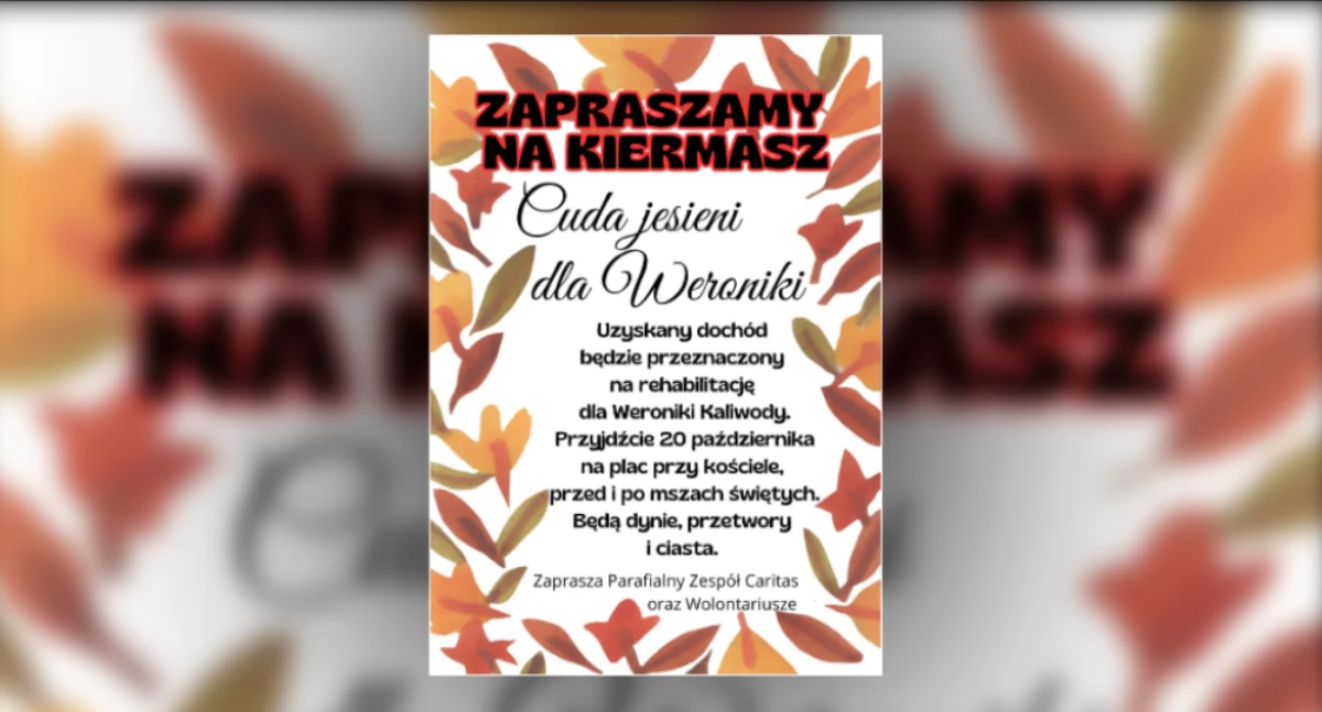 Charytatywny kiermasz w Proboszczewicach koło Płocka. Cuda jesieni dla Weroniki