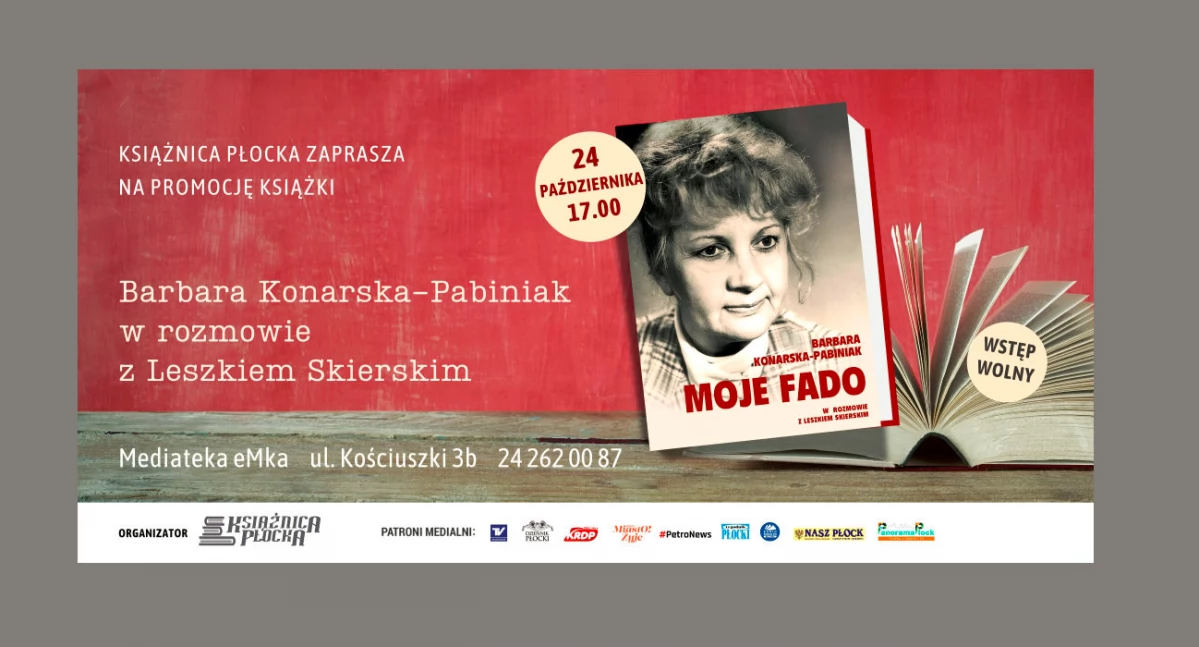 Książnica Płocka zaprasza na promocję nowego wydawnictwa. „Moje fado” Barbary Konarskiej-Pabiniak i Leszka Skierskiego