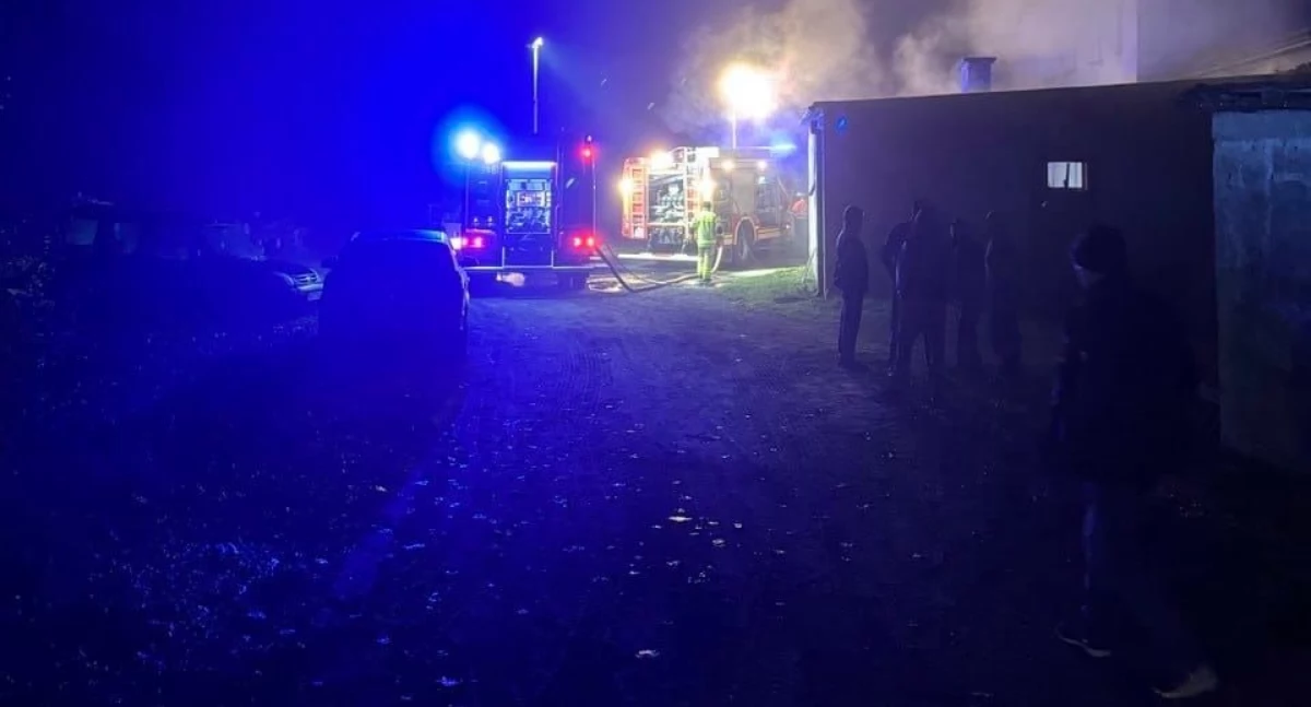 Pożar kotłowni w m. Barcik Nowy. Akcja strażaków z Gostynina, Sannik i Czyżewa [ZDJĘCIA]