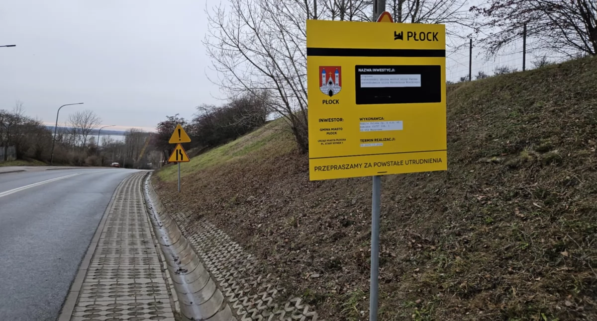 Ulica Kazimierza Wielkiego w Płocku. Prace trwają, ale kierowcy jeżdżą