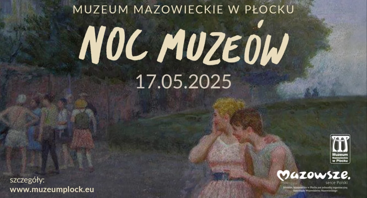 Płock. Noc Muzeów, spotkanie z Anną Bikont, plakaty Mirosława Łakomskiego. Muzeum Mazowieckie w maju
