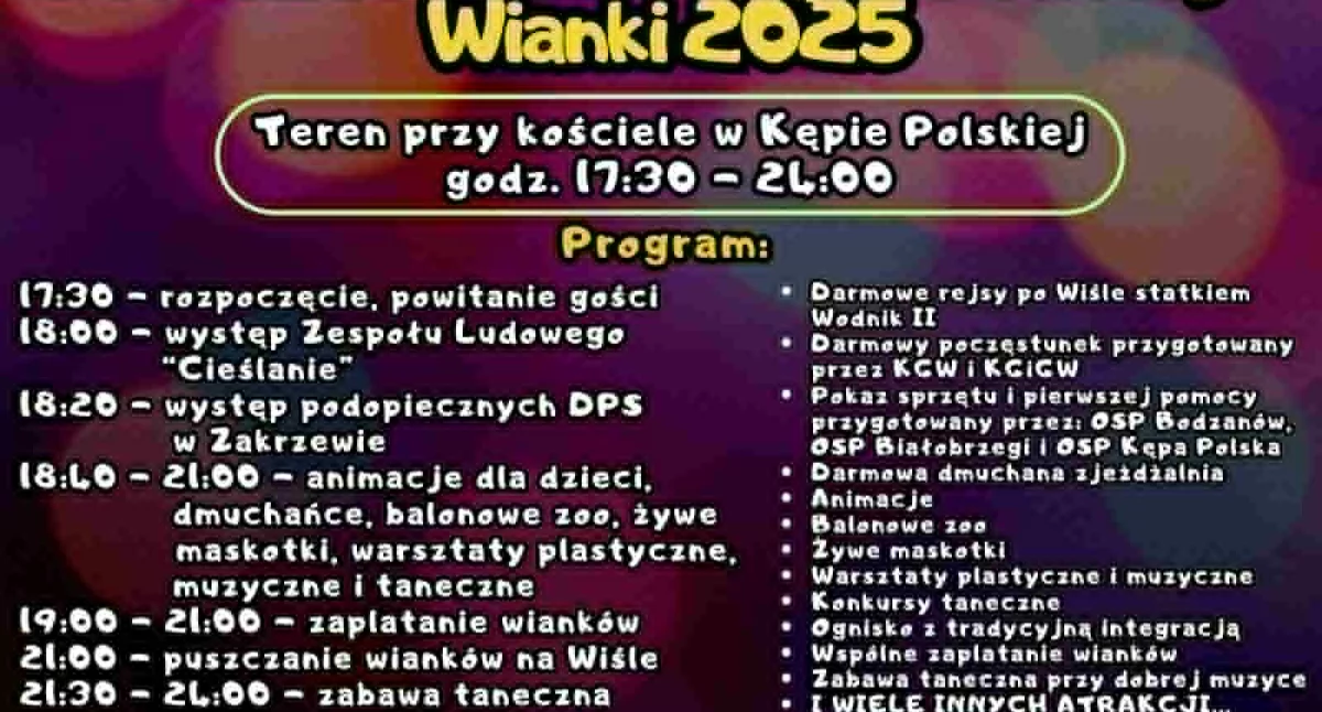 OSP Kępa Polska zaprasza 21 czerwca na Powitanie Lata. Wianki 2025 dla dużych i małych