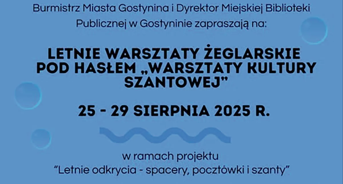 Niecodzienne warsztaty dla najmłodszych gostyninian. Na żagle!