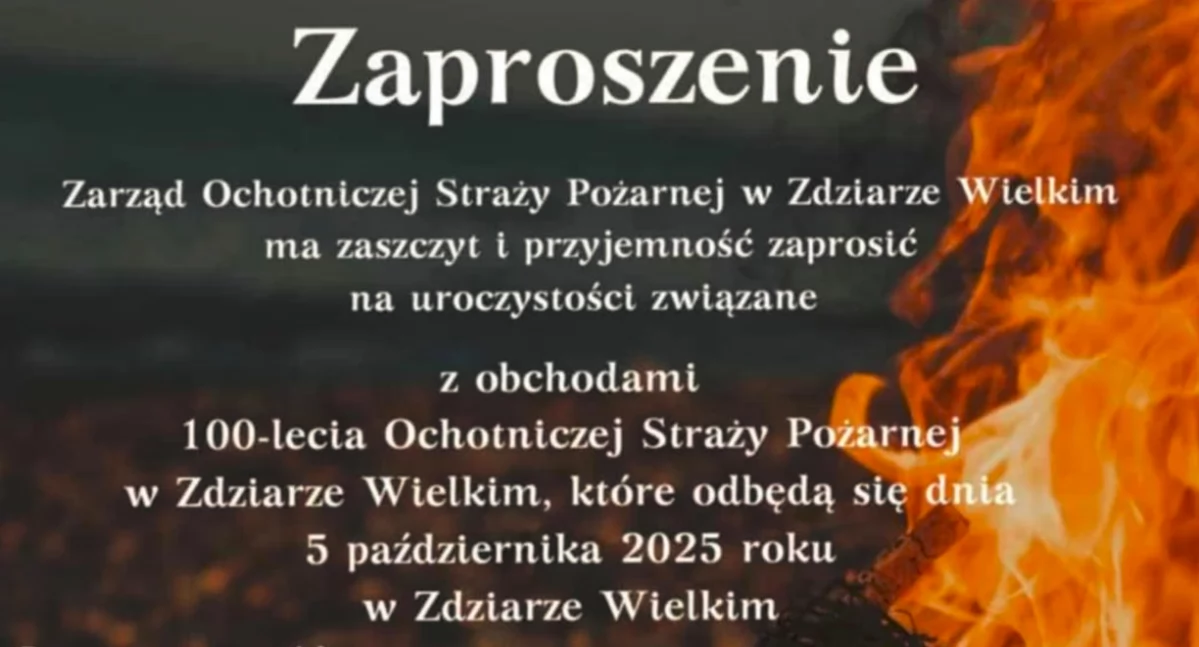 100-lecie OSP w Zdziarze Wielkim. Jubileuszowe uroczystości już 5 października