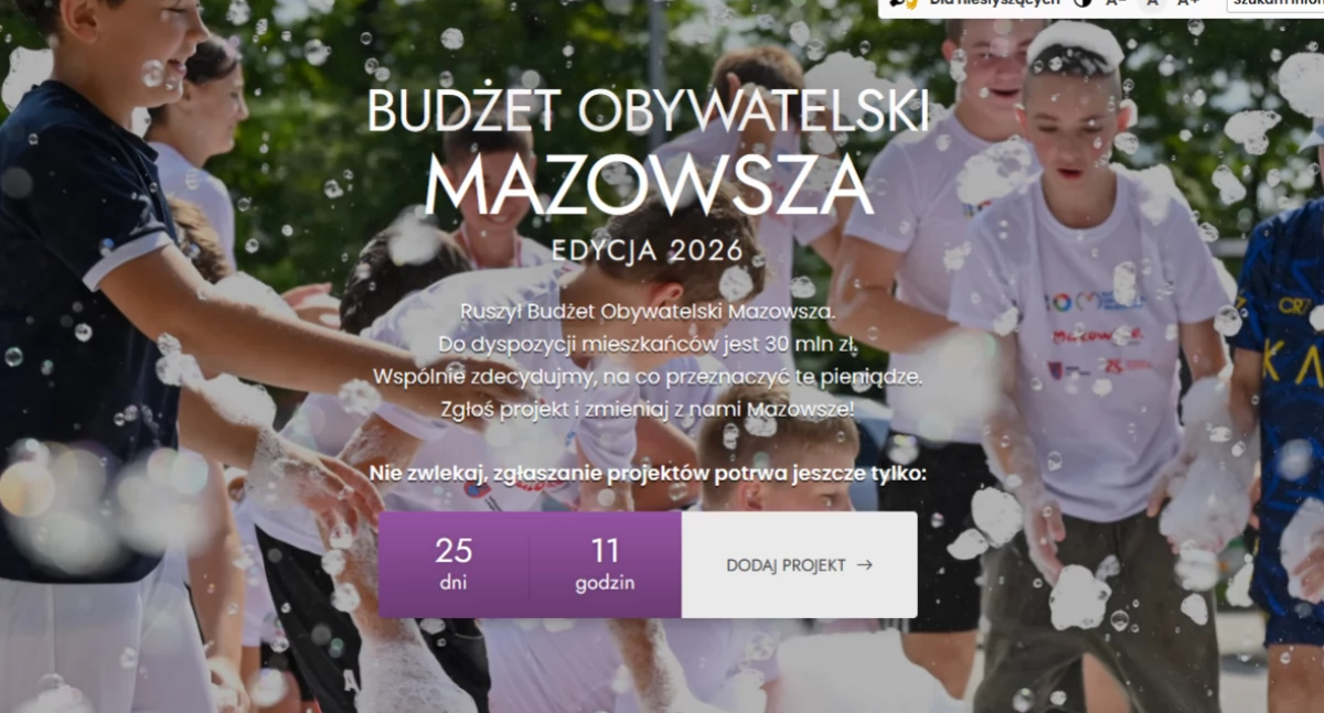 Rusza 7. edycja Budżetu Obywatelskiego Mazowsza z pulą 30 mln zł