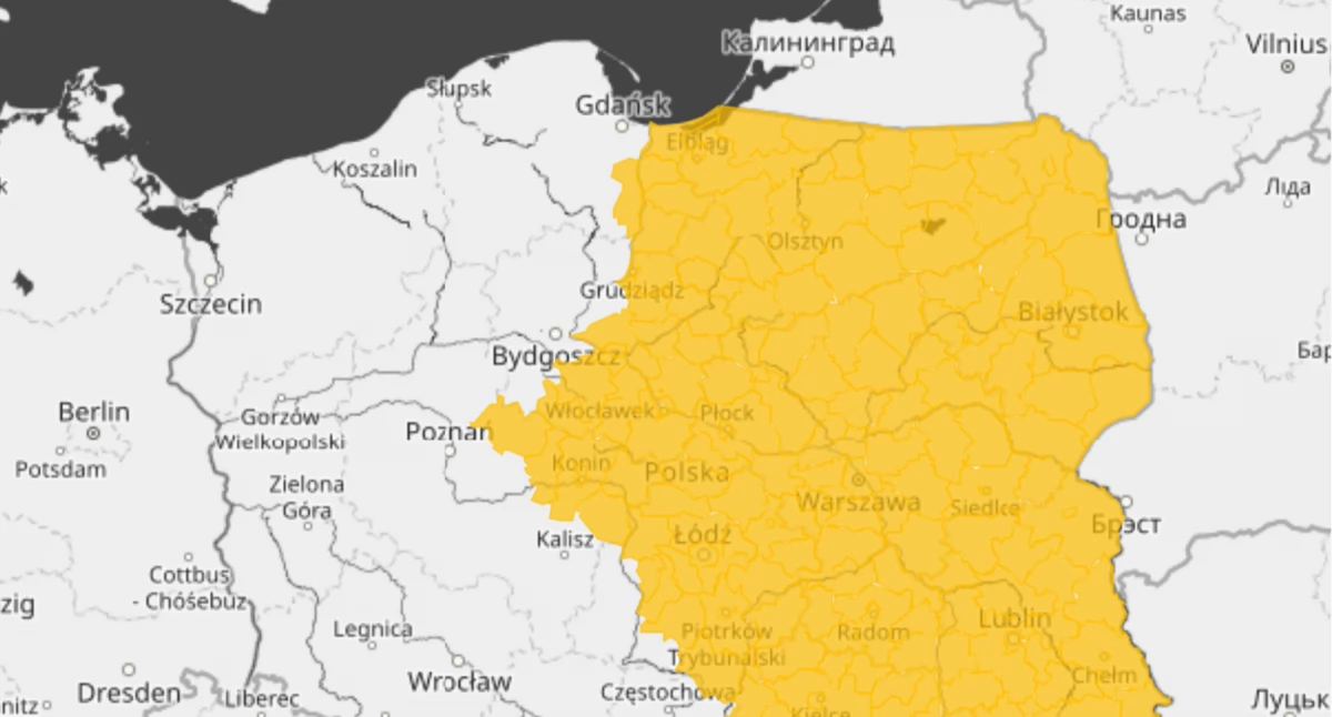 Płock wciąż w strefie marznących opadów