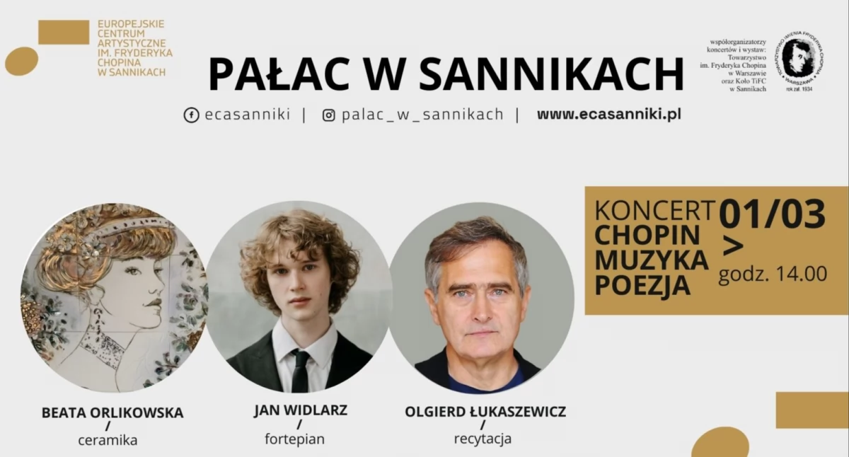 Koncert Chopin – Muzyka – Poezja w Europejskim Centrum Artystycznym w Sannikach