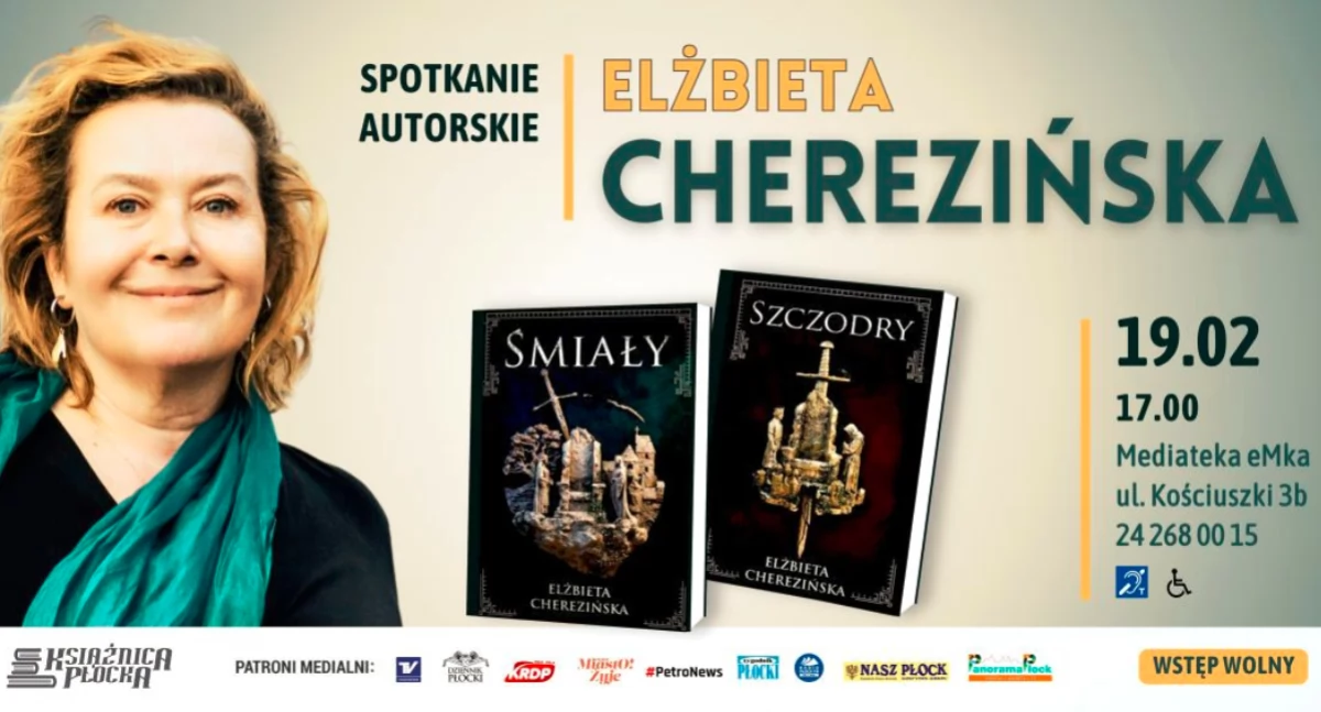 Spotkanie z pisarką Elżbietą Cherezińską w Mediatece Książnicy Płockiej