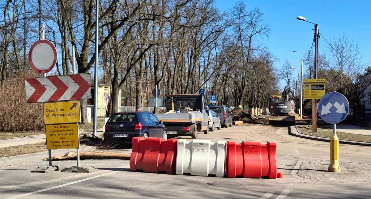 Trwają prace na ulicy Wyszogrodzkiej. To pierwszy etap