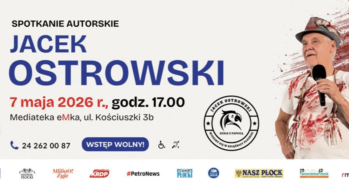 Książnica Płocka zaprasza na majowe wydarzenia. Nowy kryminał Jacka Ostrowskiego
