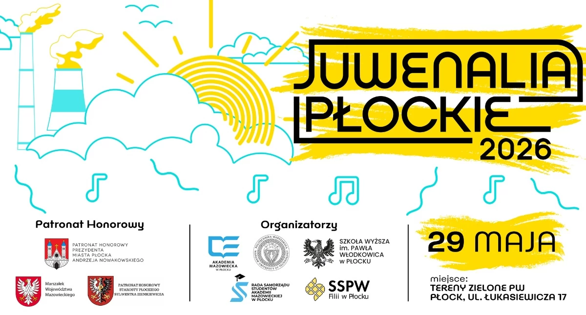 Studenci przejmą Płock. Przed nami wielki finał Juwenaliów 2026 [HARMONOGRAM GODZINOWY]