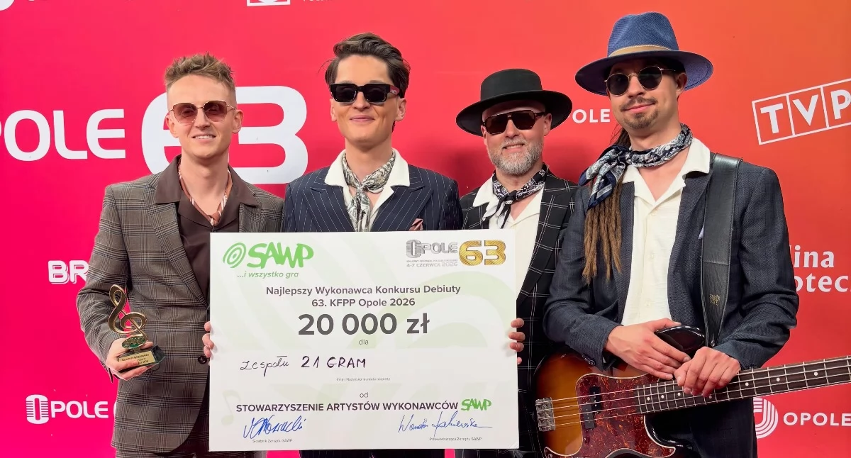 Zespół 21 Gram wśród laureatów konkursu Debiuty podczas 63. KFPP w Opolu. W składzie wieloletni muzyk orkiestry ze Starej Białej