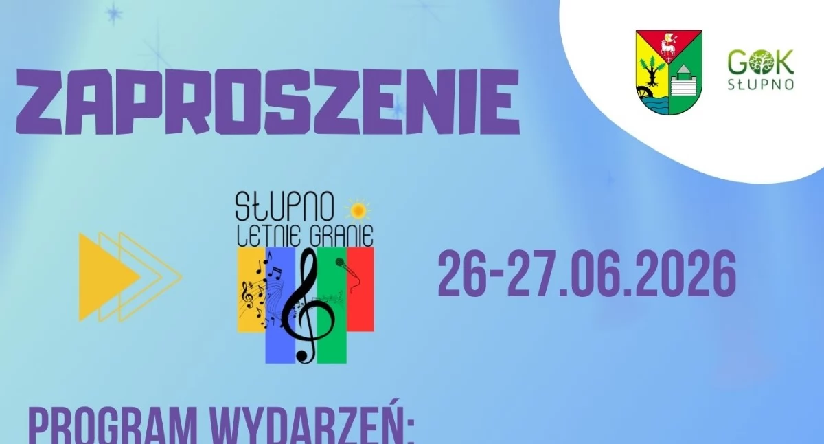 Słupno Letnie Granie 2026. Dwa dni koncertów i świętowania 