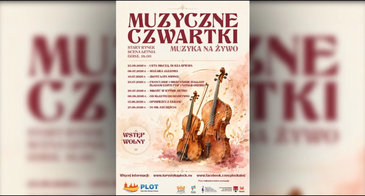 Muzyczne czwartki na płockiej starówce. Przez całe wakacje koncerty pod gołym niebem