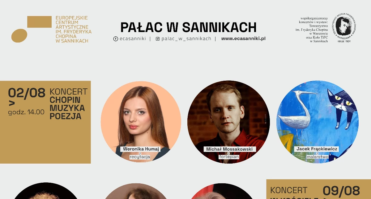 Sierpniowe koncerty w Pałacu w Sannikach
