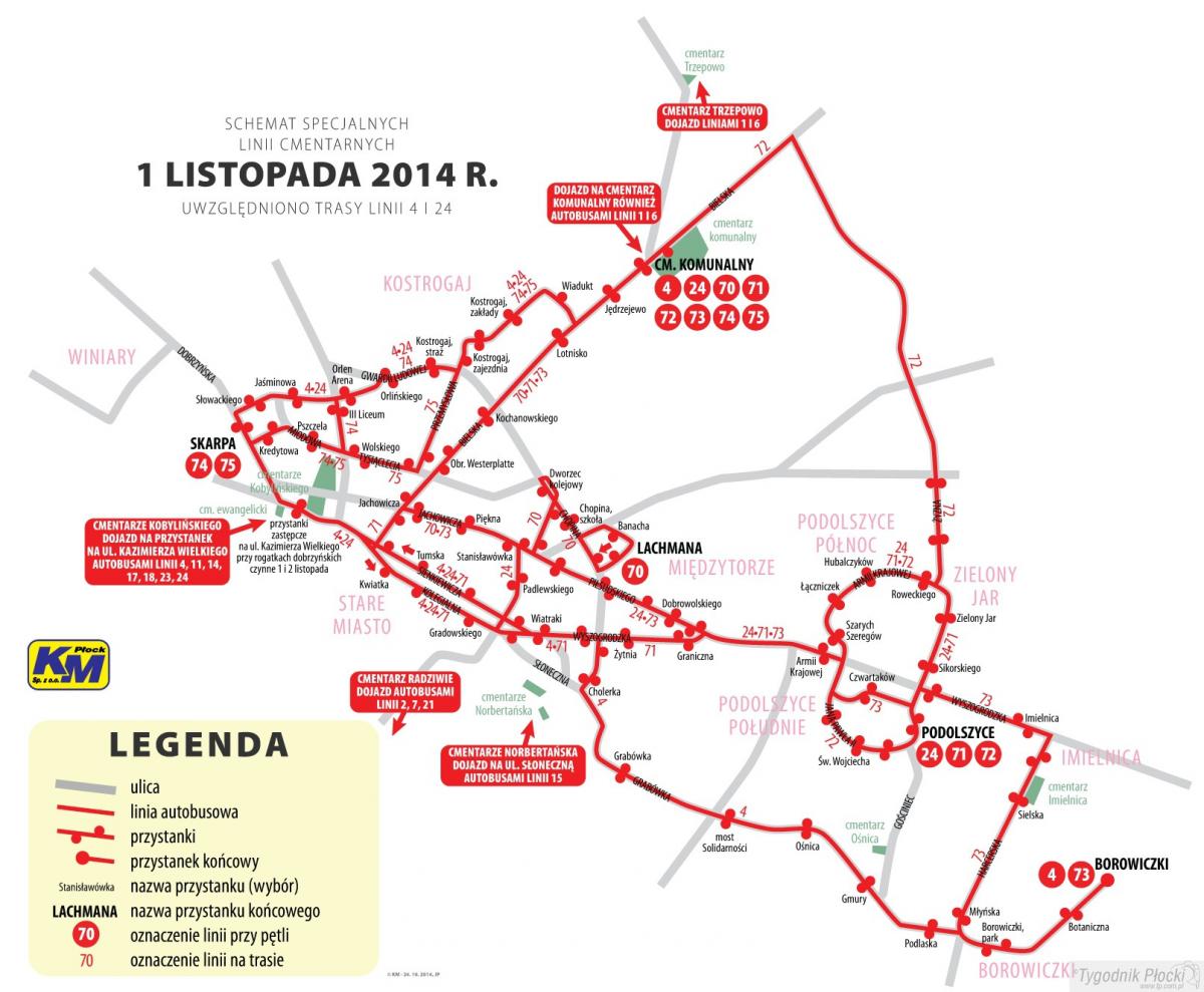 Kursy autobusów w Dniu Wszystkich Świętych