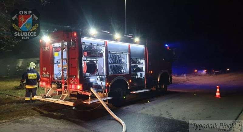 Pożar drewnianych budynków w Słubicach