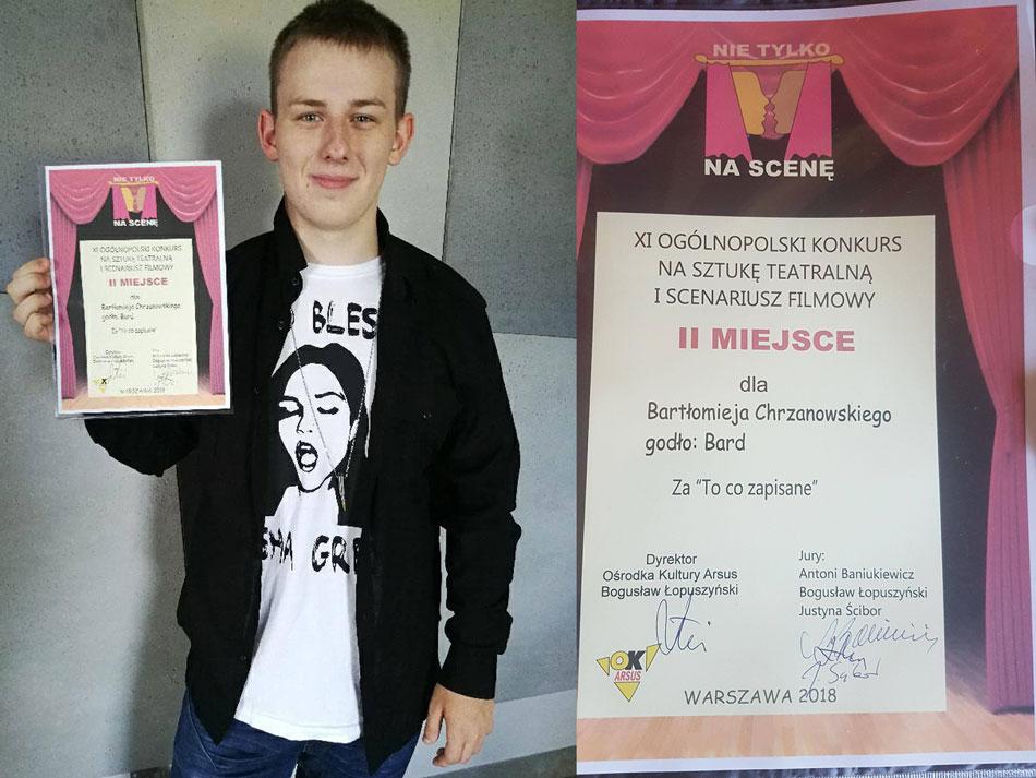 Sukces ucznia Ekonomika w Ogólnopolskim Konkursie