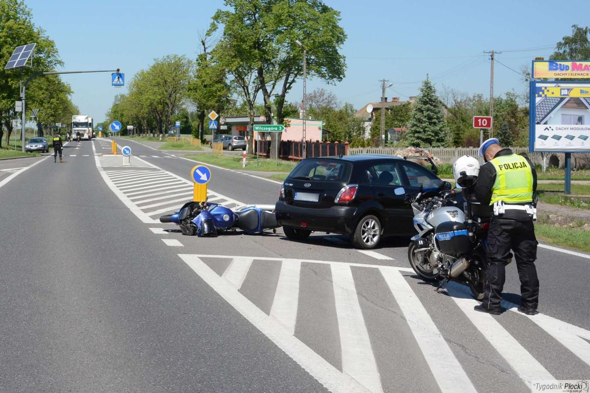 Wypadek w Kisielewie. Ranny motocyklista