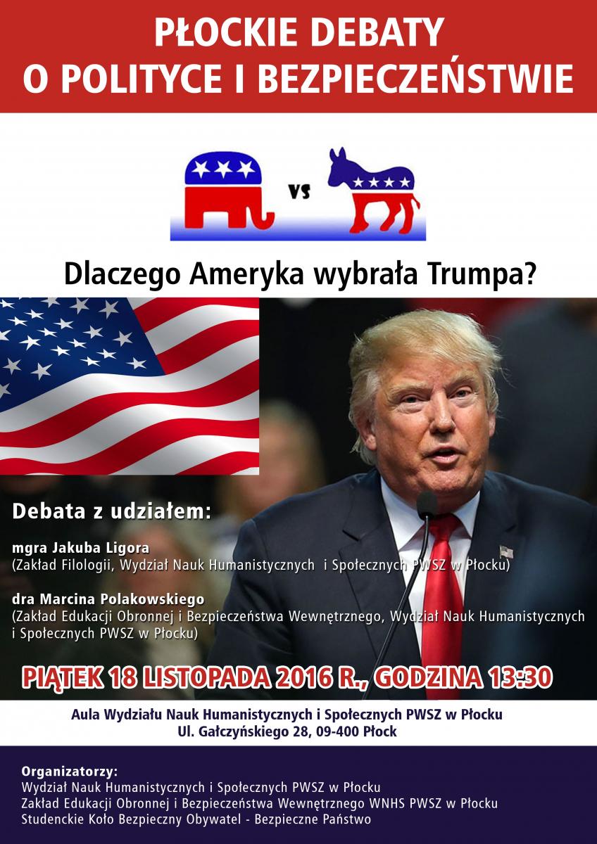 O amerykańskich wyborach w Płocku - „Czemu Ameryka wybrała Trumpa?”