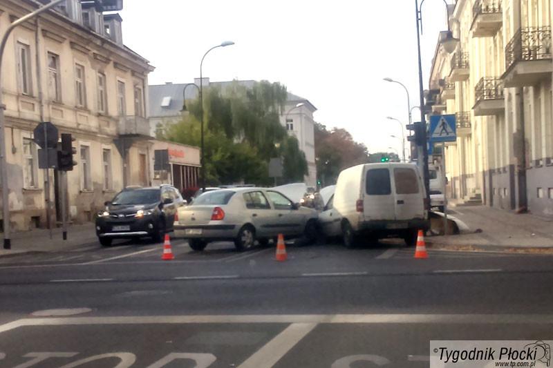 Wypadek w centrum Płocka. Są utrudnienia w ruchu
