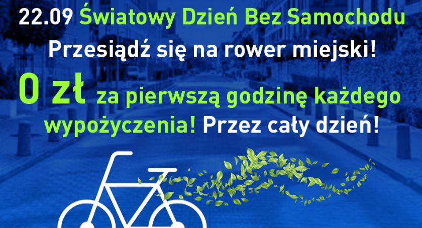 Darmowa godzina jazdy rowerem miejskim już w najbliższą niedzielę. Z okazji Dnia bez Samochodu