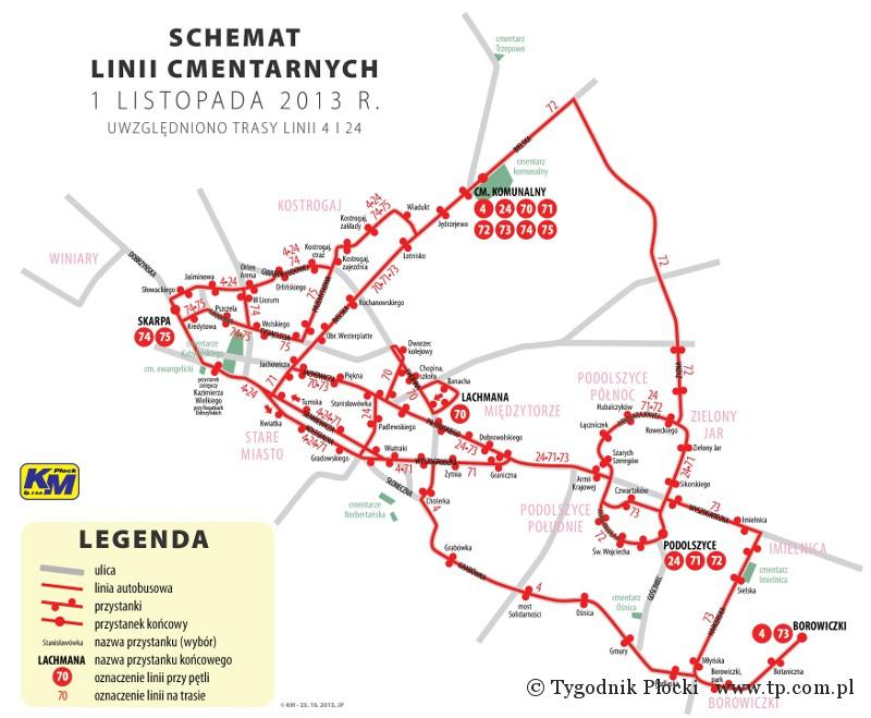 Komunikacja autobusowa 1 listopada