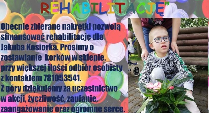 Strażacy zbierają nakrętki na rehabilitację Kuby Kosiorka