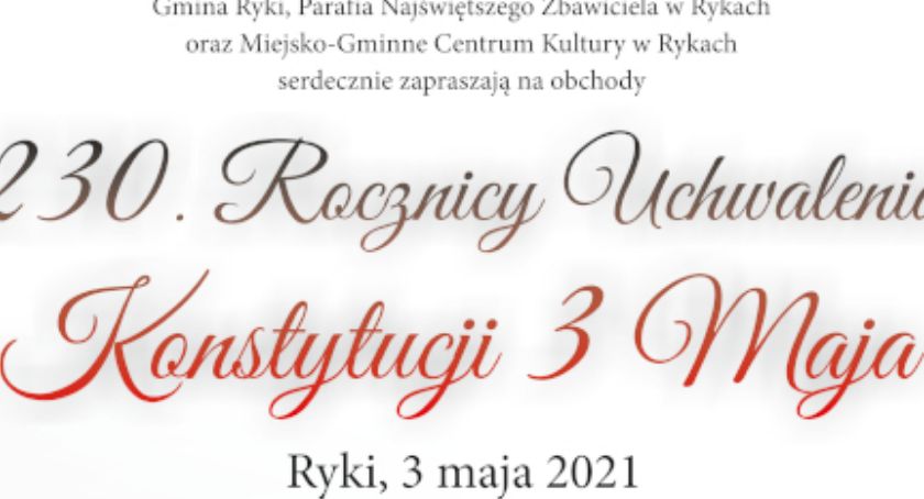 Ryki: Jest program 230 rocznicy uchwalenia konstytucji