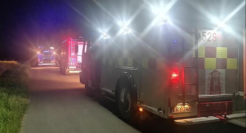 Pożar bel słomy w Żabiance