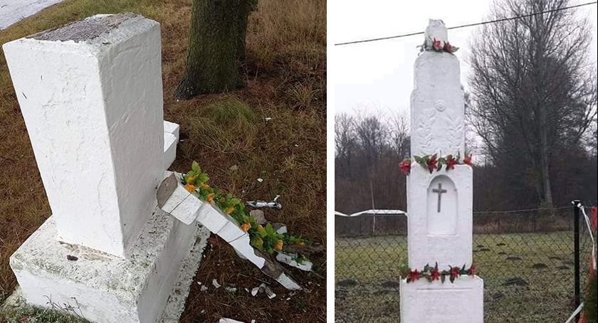 Zniszczone przydrożne kapliczki